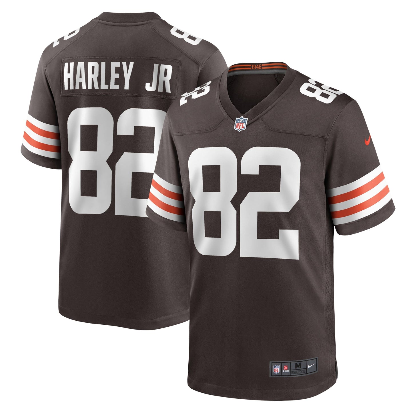 Men's Nike Mike Harley Jr. Brown Cleveland Browns Game Player Jersey