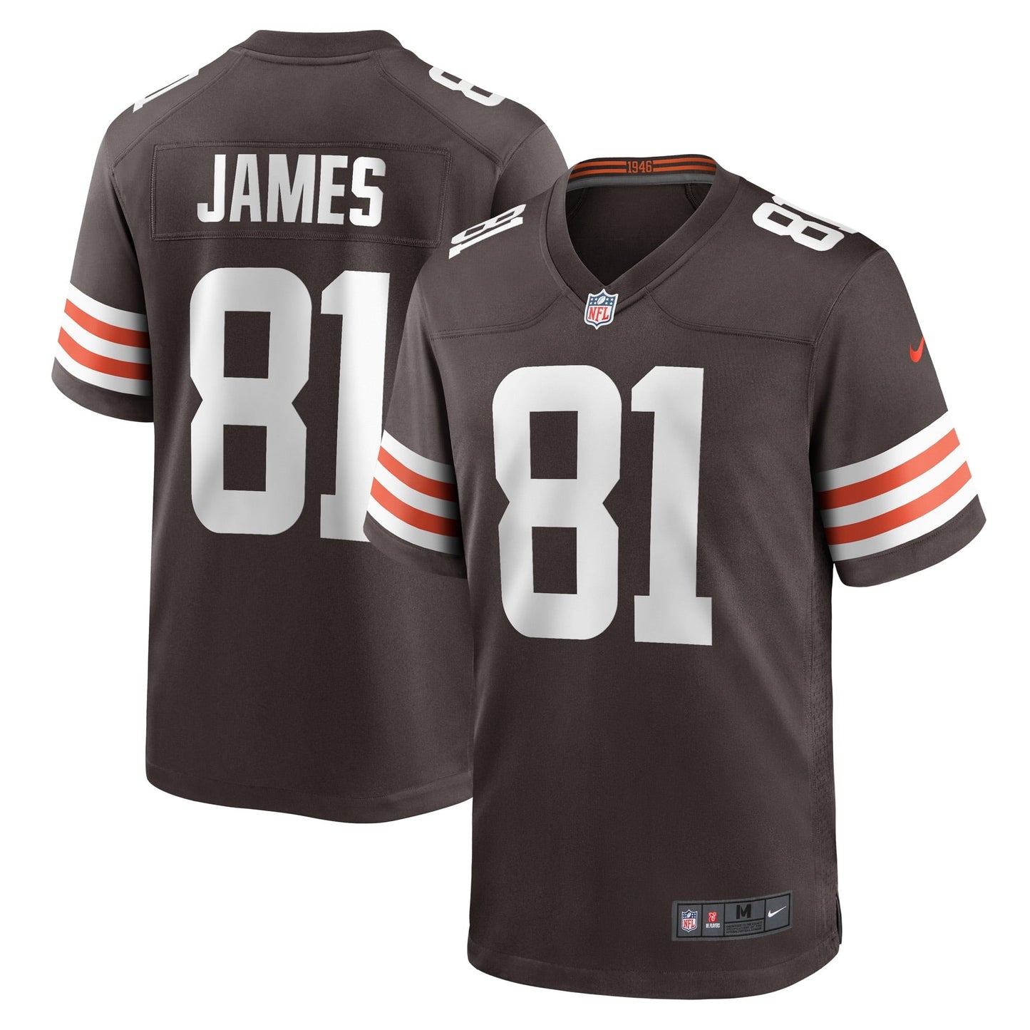 Men's Nike Jesse James Brown Cleveland Browns Game Player Jersey