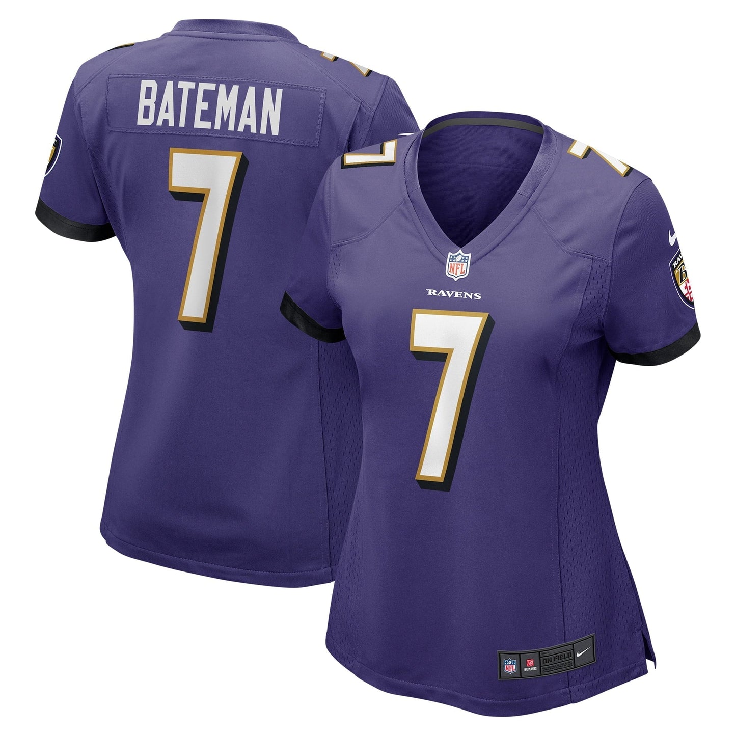 Women's Nike Rashod Bateman Purple Baltimore Ravens Game Jersey