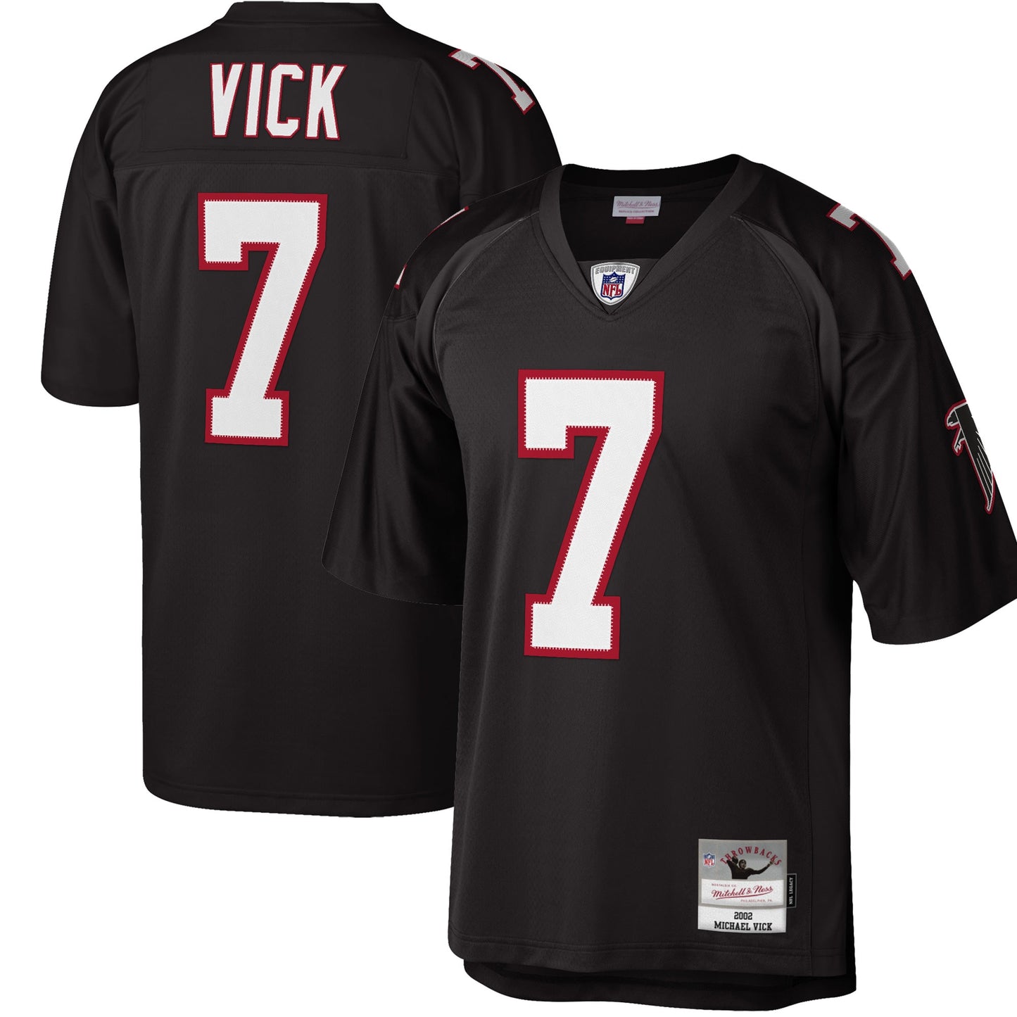 Michael Vick Atlanta Falcons Mitchell & Ness Big & Tall 2002 Retired Player Replica Jersey - Black