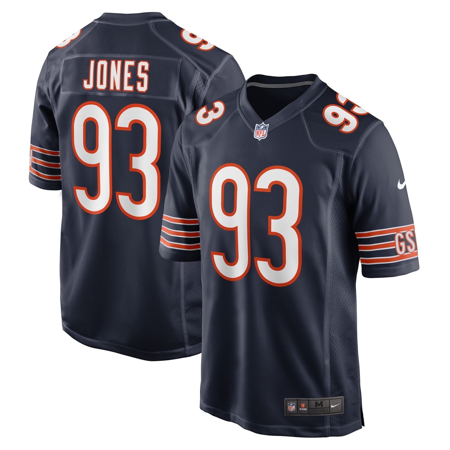 Men's Nike Justin Jones Navy Chicago Bears Game Player Jersey